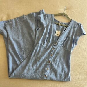 Free People New to Town Midi light blue dress size large